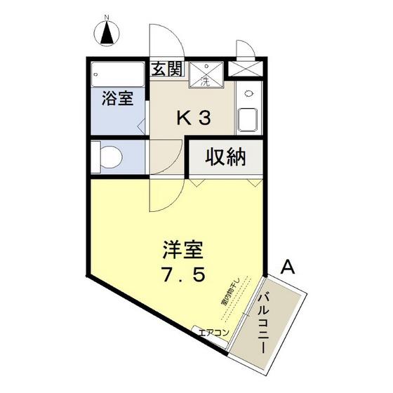 RURU今(1K/3階)の間取り写真