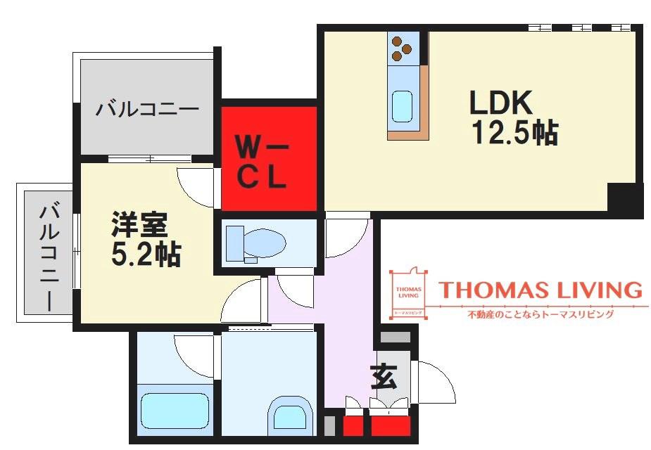 GRAN那珂(1LDK/3階)の間取り写真