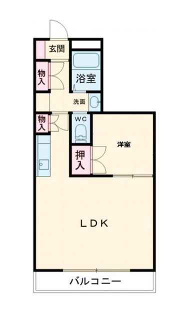 高砂ハイツ森林公園(1LDK/4階)の間取り写真
