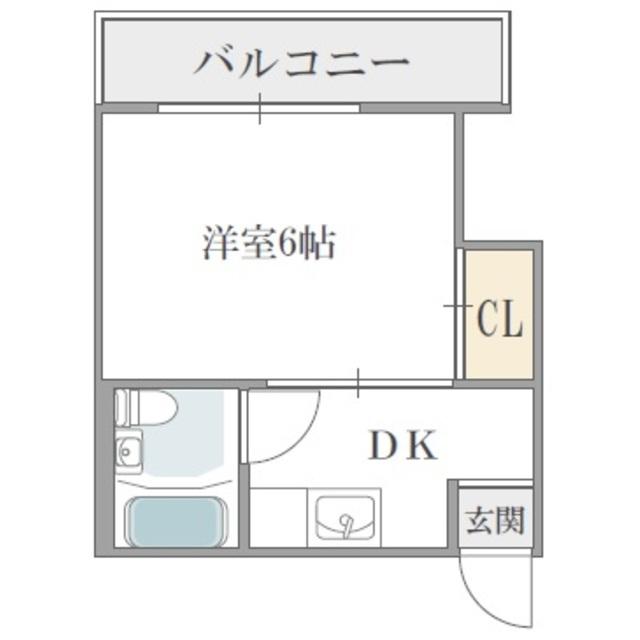 ロイヤル下寺(1DK/5階)の間取り写真