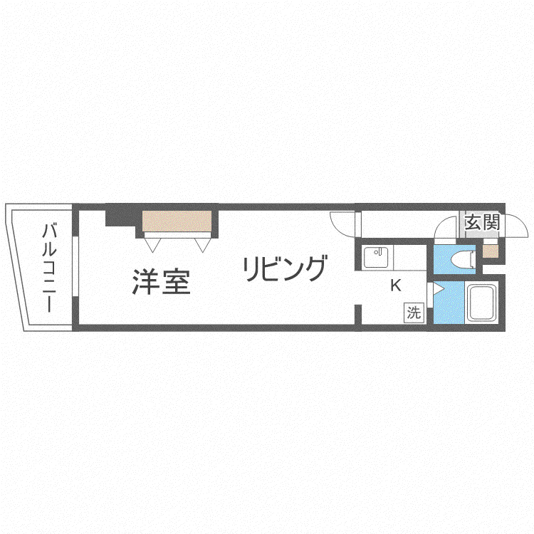 ミラバ札幌中央(1LDK/6階)の間取り写真