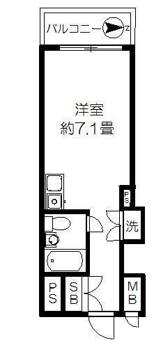 レジデンス上野(ワンルーム/4階)の間取り写真