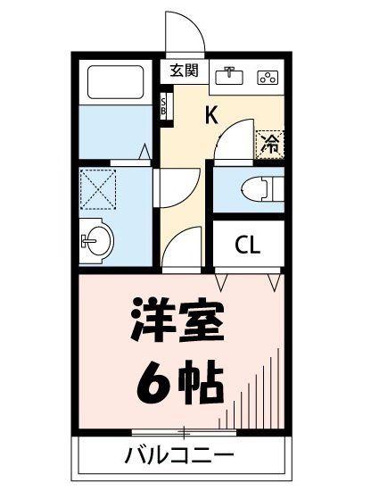 KハウスR(1K/1階)の間取り写真