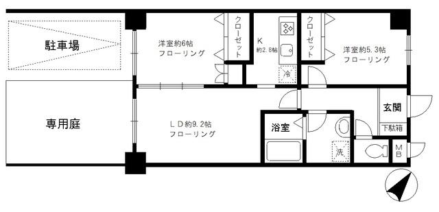 ファインクレスト西葛西(2LDK/1階)の間取り写真