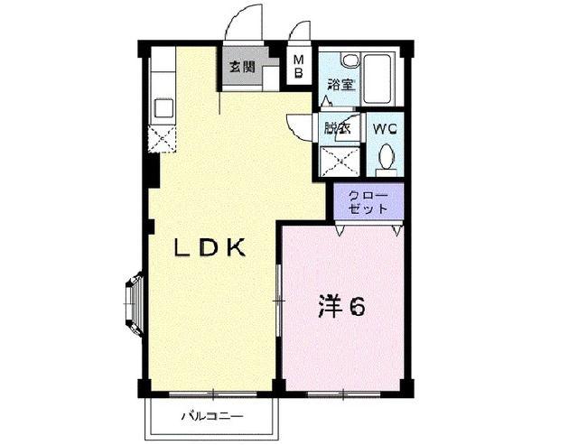 エルディム七福A(1LDK/1階)の間取り写真