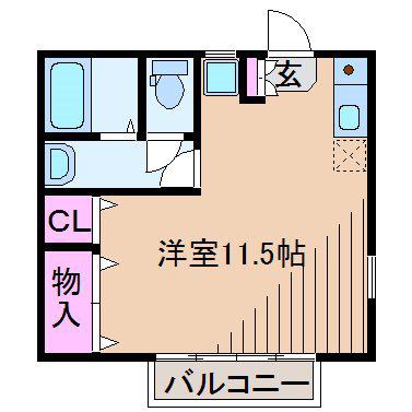 プチハイム(1K/1階)の間取り写真