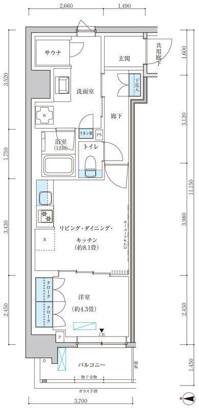 パークアクシス池袋イースト(1LDK/10階)の間取り写真