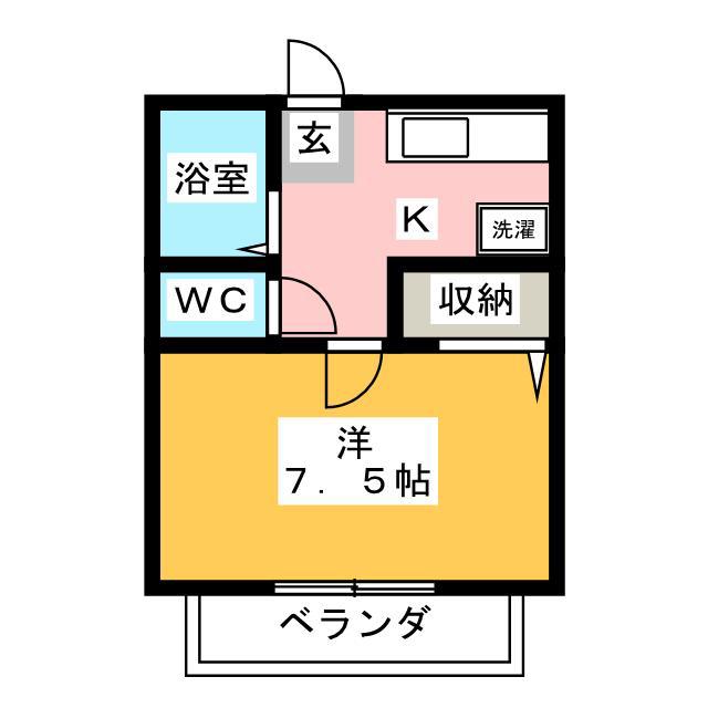 スエヒロ中原館(1K/1階)の間取り写真