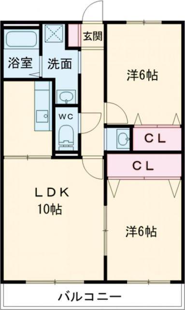 アクシスサンセリテ(2LDK/3階)の間取り写真