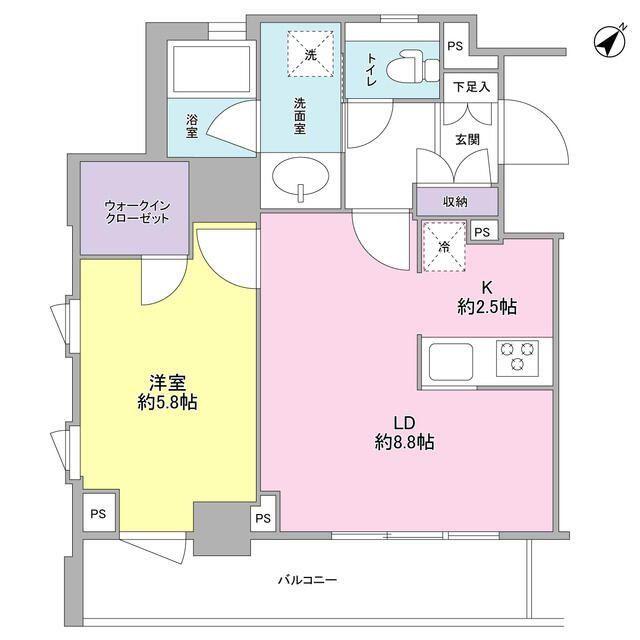 スタイリオ中延駅前(1LDK/4階)の間取り写真