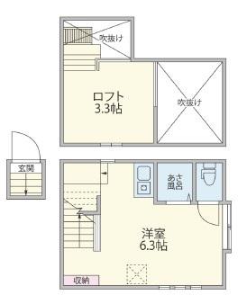 アーバンプレイス祐天寺(ワンルーム/2階)の間取り写真
