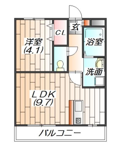 カーロ・セッテ(1LDK/3階)の間取り写真