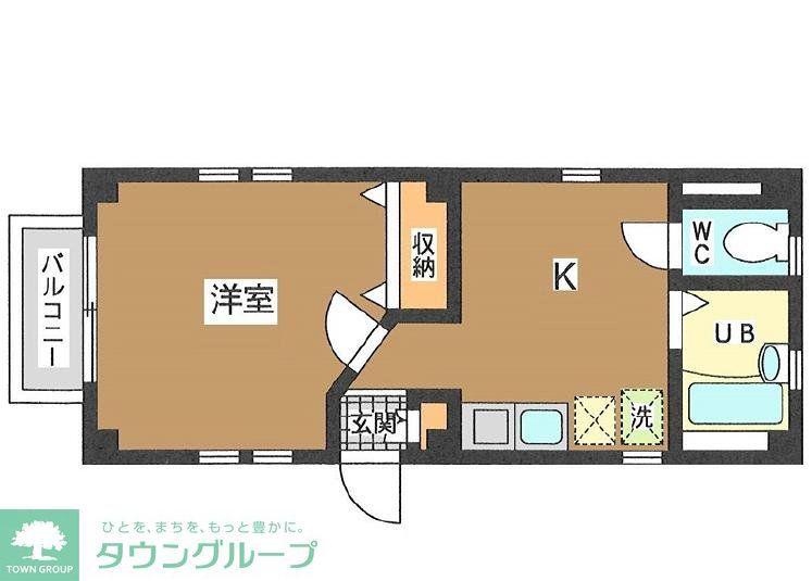 アルベリーノ西日暮里(1K/1階)の間取り写真