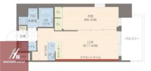 プレジオ城東(1LDK/5階)の間取り写真