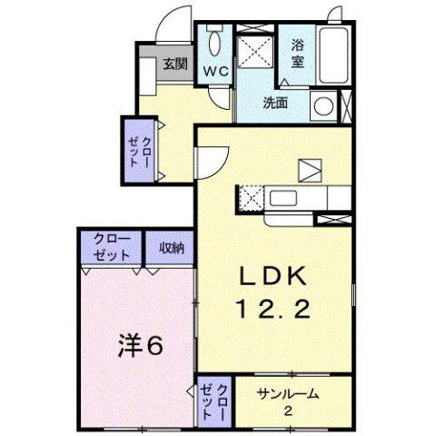 ベルフレーシュ A(1LDK/1階)の間取り写真
