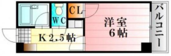 クレスト古市橋(1K/5階)の間取り写真