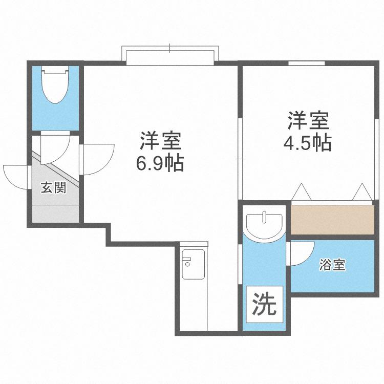 アプレミディ(1DK/2階)の間取り写真