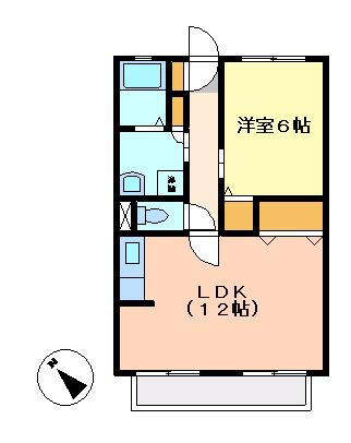 サンホワイトA205(1LDK/2階)の間取り写真
