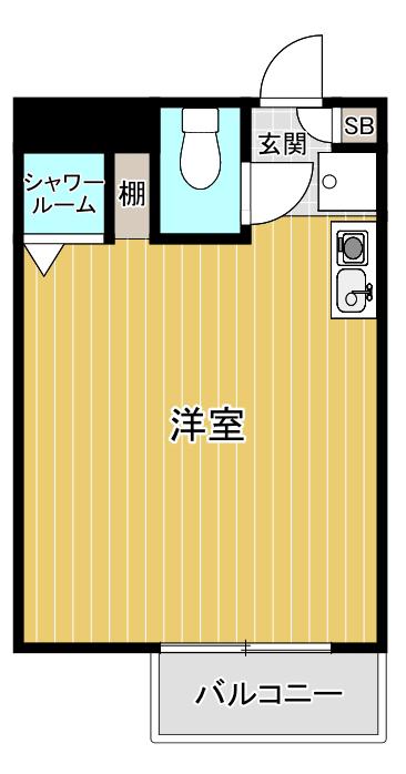 フリーディオ城垣(ワンルーム/3階)の間取り写真