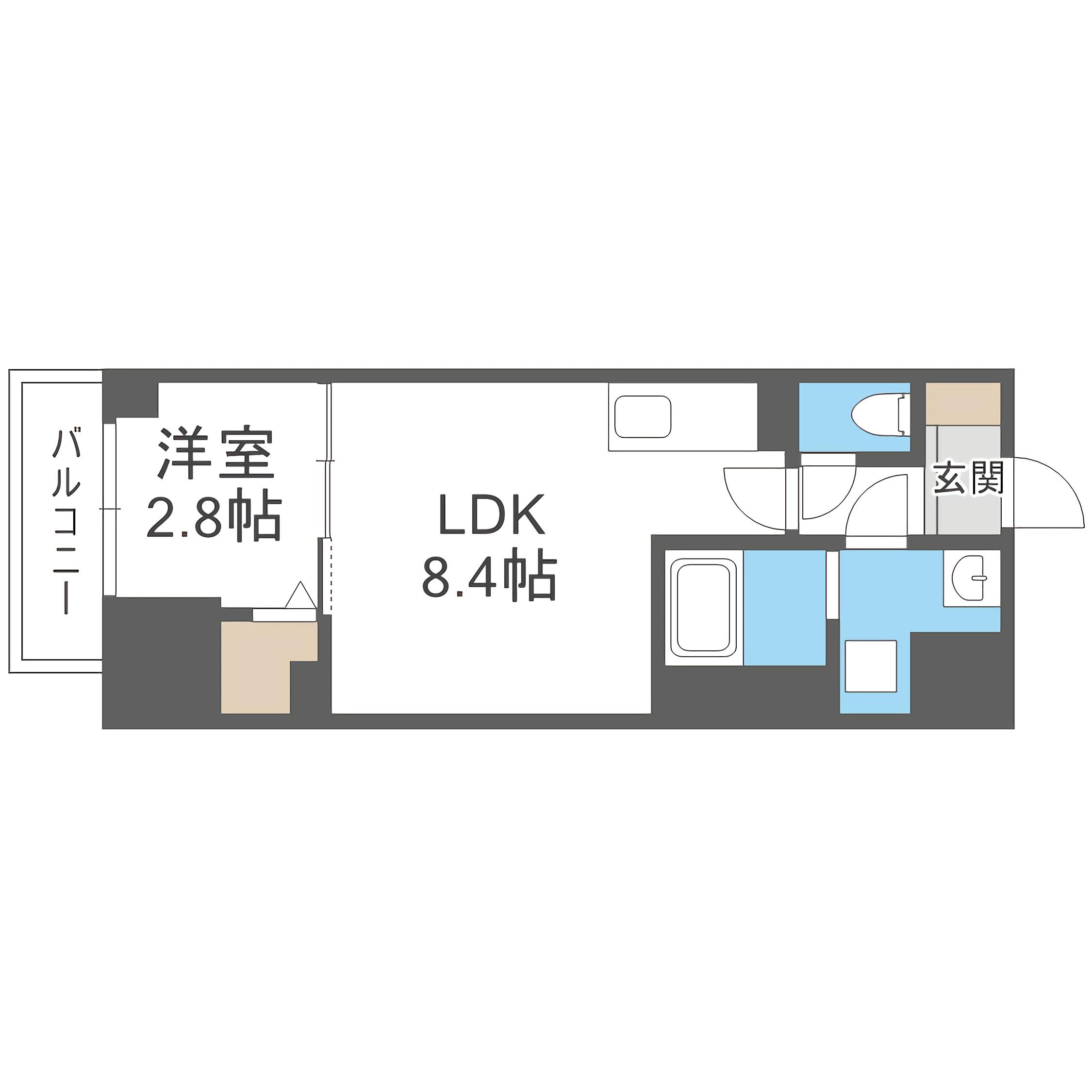 ディアレイシャス札幌ステーション(1LDK/14階)の間取り写真