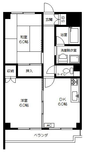 プリム新城(2DK/3階)の間取り写真
