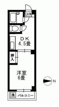 グレンハイツ(1DK/3階)の間取り写真