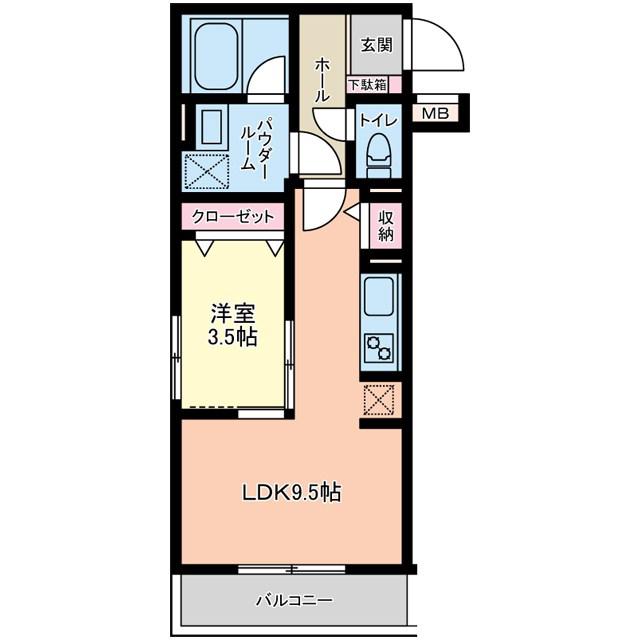 ヴェルトゥ・レジ―大宮(1LDK/4階)の間取り写真