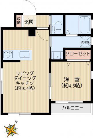 グランド本郷(1LDK/3階)の間取り写真
