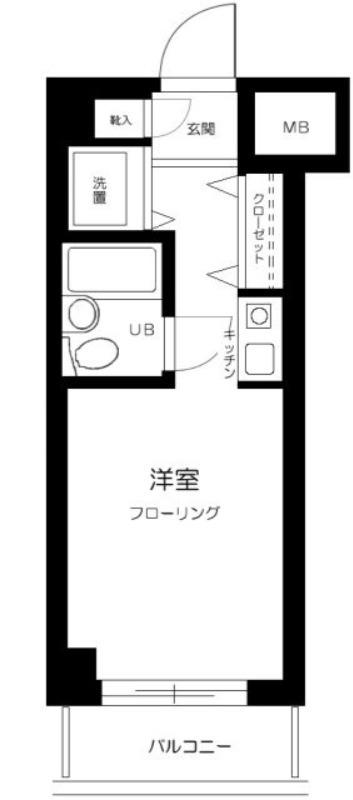 ライオンズマンション蒲田第3(1K/3階)の間取り写真
