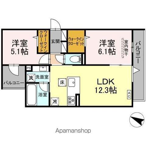 LUMIERE(2LDK/1階)の間取り写真