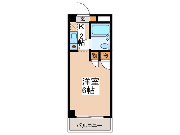 ベルデ中山(1K/5階)の間取り写真