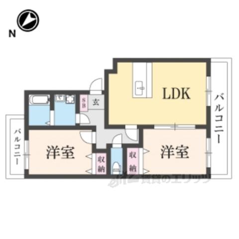 ラ・メゾンAOYAMA(2LDK/1階)の間取り写真