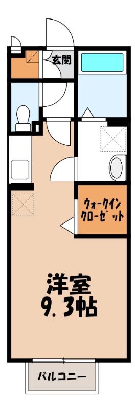 バードウィング(ワンルーム/1階)の間取り写真
