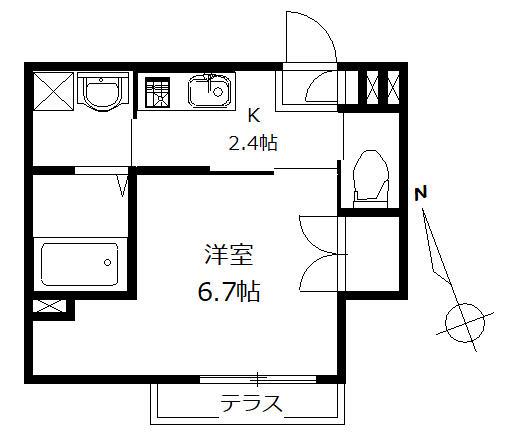 ERBE高円寺(1K/1階)の間取り写真