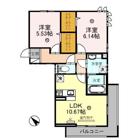 MAISON CLAIR(2LDK/3階)の間取り写真