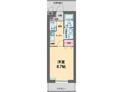 セルカ・セレッソ(1K/1階)の間取り写真