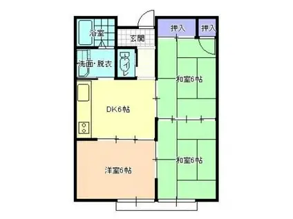 コーポ・ドリーム1(3DK/1階)の間取り写真