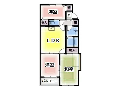 サンモール(3LDK/3階)の間取り写真