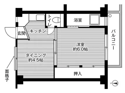 ビレッジハウス新井田(2K/3階)の間取り写真