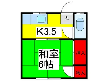 吉野荘(1K/1階)の間取り写真