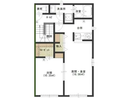 アップグレード藤(1LDK/2階)の間取り写真
