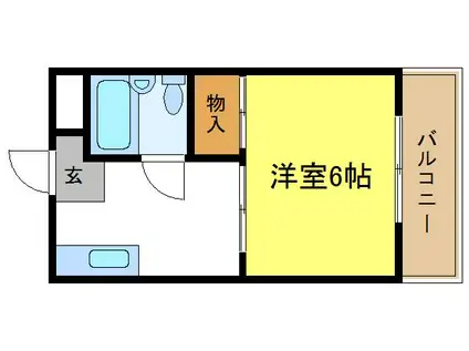 シャルルアカサカ(1K/2階)の間取り写真