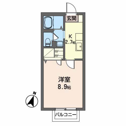 GIARDINO泉中央1(1K/1階)の間取り写真