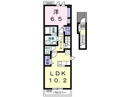 エコーII(1LDK/2階)の間取り写真