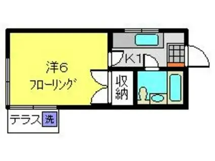 ハイツ桑原(1K/1階)の間取り写真