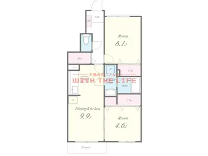 ギャランコート(2DK/1階)の間取り写真