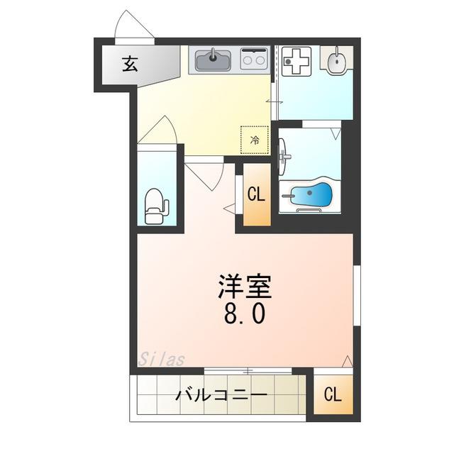 フジパレス堺諏訪森II番館(1K/1階)の間取り写真