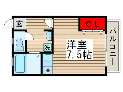 コーポHIRO(ワンルーム/2階)の間取り写真