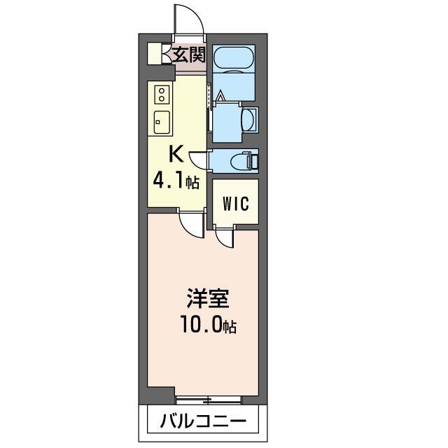 フルールII(1K/3階)の間取り写真