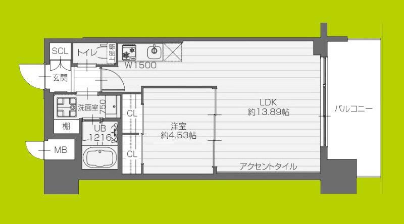 プレジオ永和ASIAN(1LDK/12階)の間取り写真
